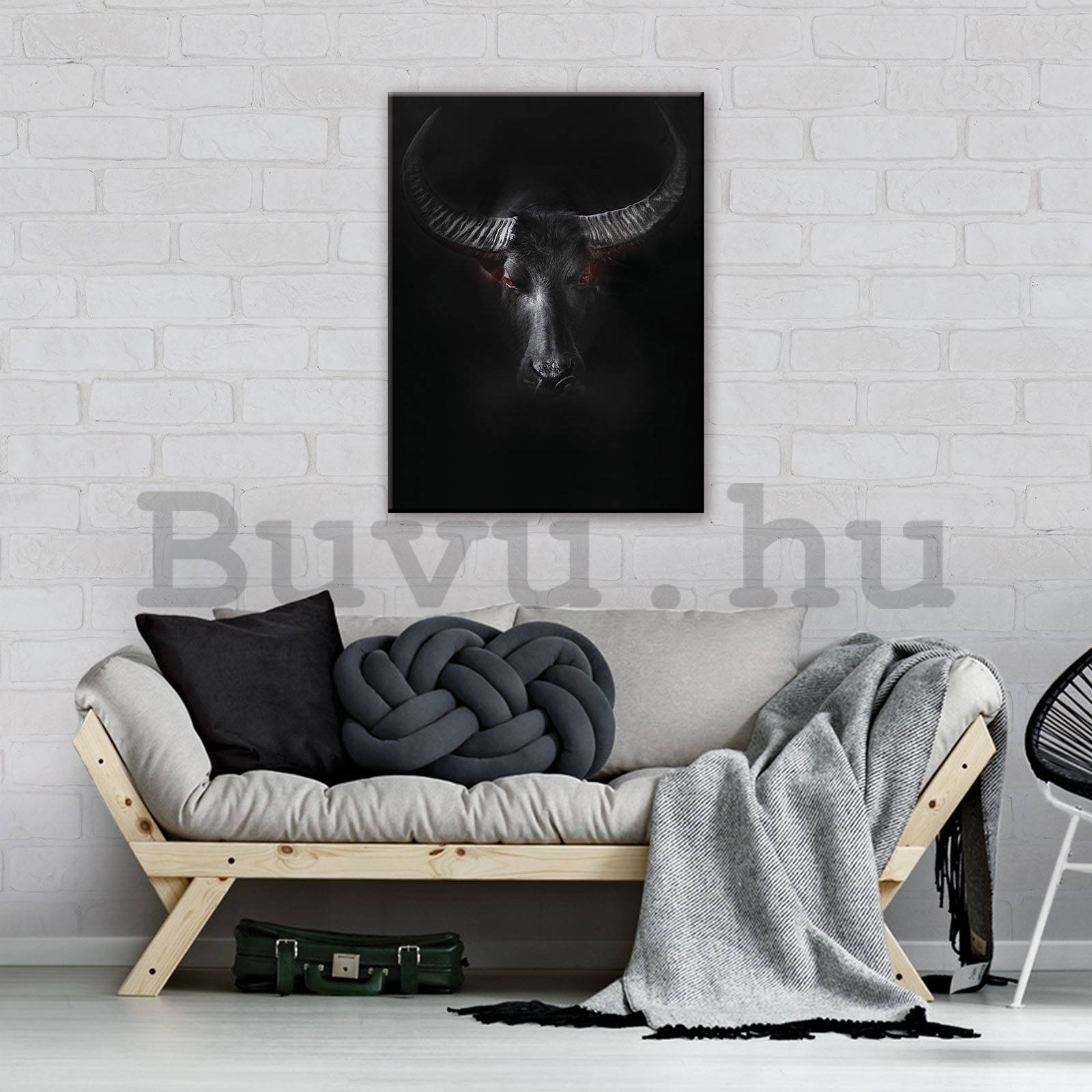 Vászonkép: Fekete bika - 60x80 cm