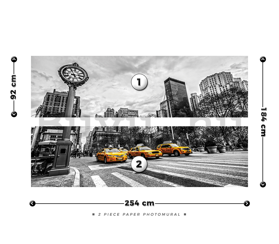 Fotótapéta: New York (Taxi) - 184x254 cm