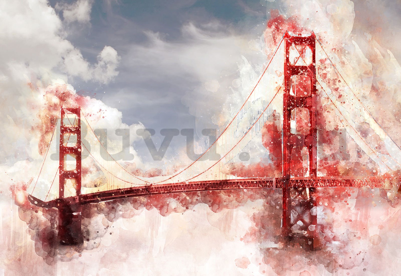Vlies fotótapéta: Golden Gate Bridge (festett) - 104x70,5 cm