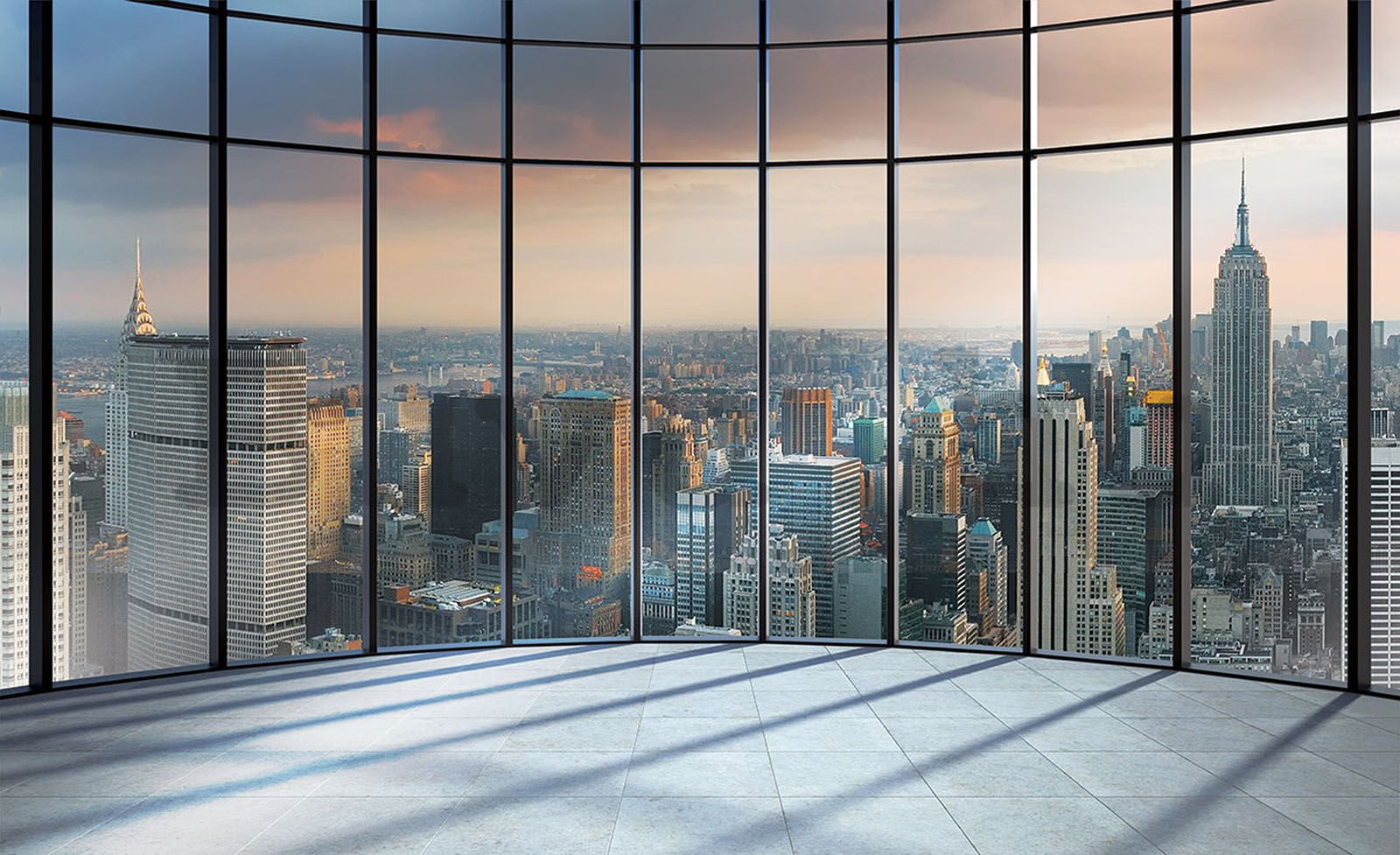 Vlies fotótapéta: Kilátás New Yorkra az ablakból - 208x146 cm