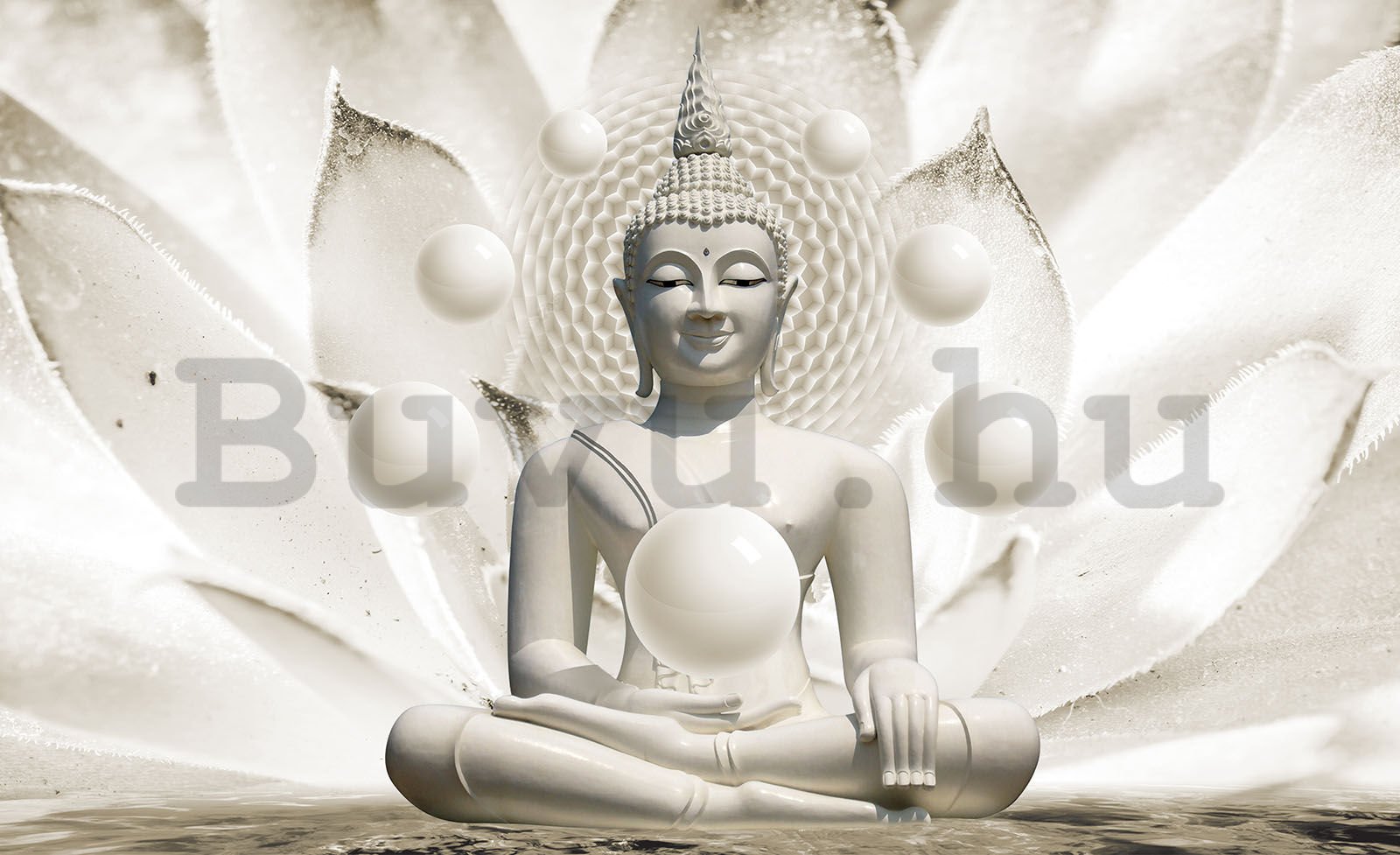 Vlies fotótapéta: Fehér Buddha - 152,5x104 cm