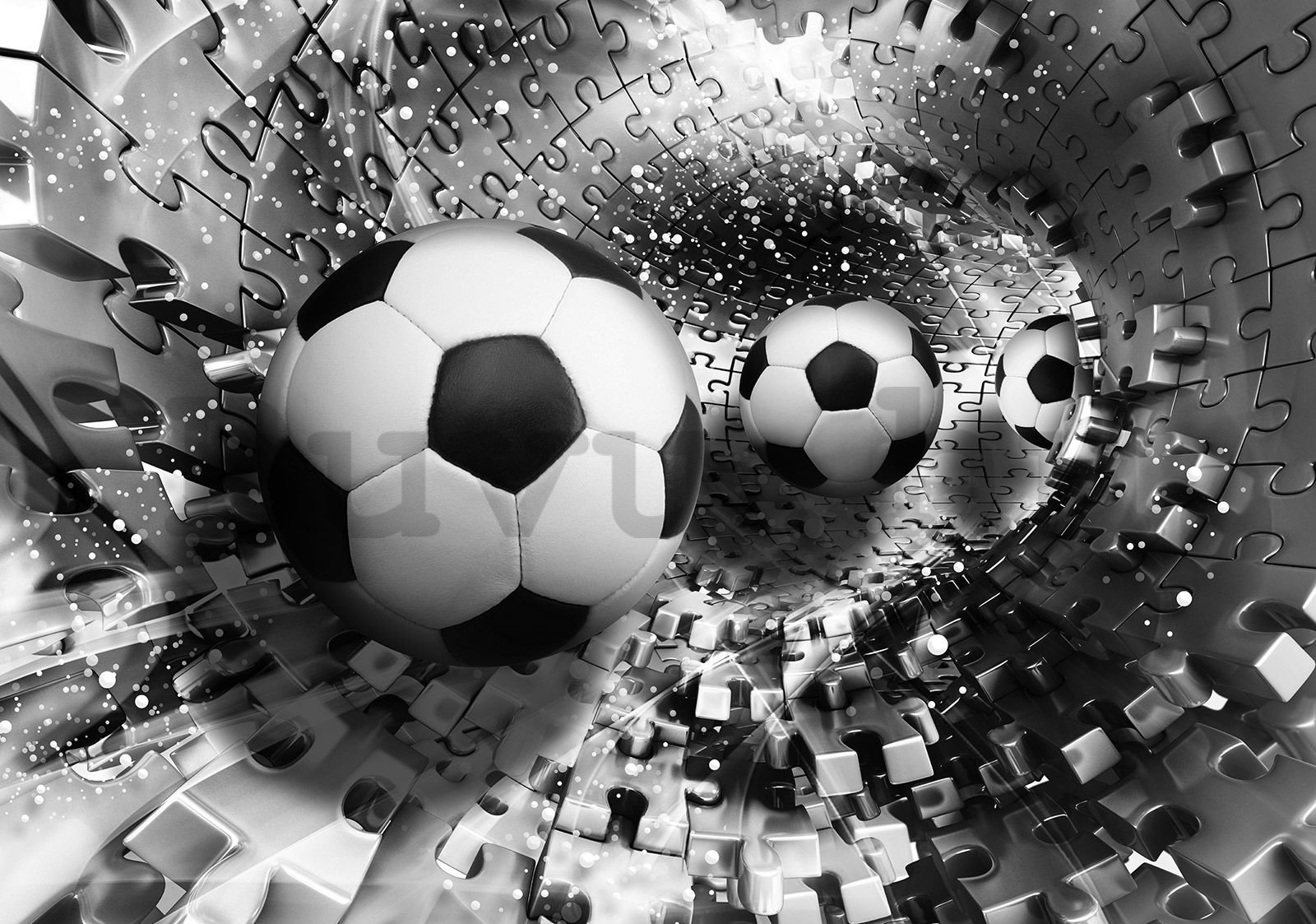 Vlies fotótapéta: Futball és puzzle - 200x140 cm