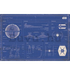 Plakát Star Wars Imperial Fleet Blueprint