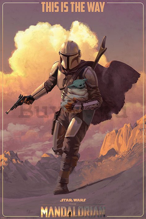 Plakát Star Wars The Mandalorian (On The Run)