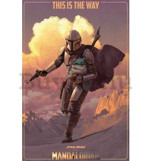 Plakát Star Wars The Mandalorian (On The Run)