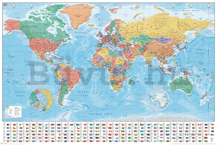 Plakát Dk (Modern World Map 2020)