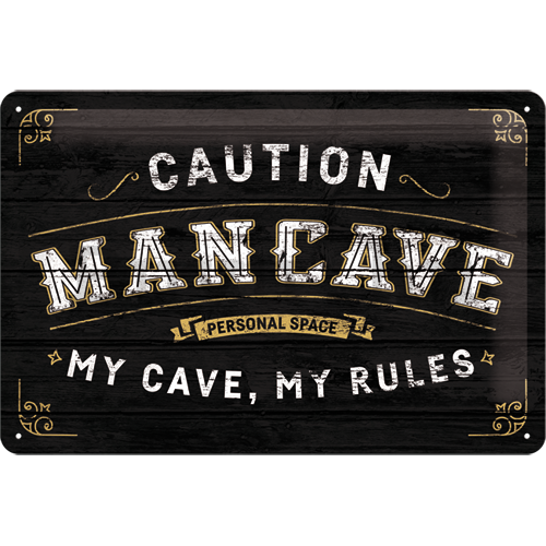 Fémtáblák: Man Cave - 30x20 cm