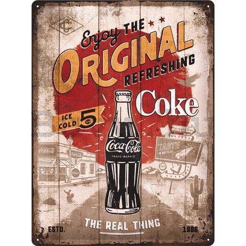 Fémtáblák: Coca-Cola (Original Coke Highway 66) - 30x40 cm
