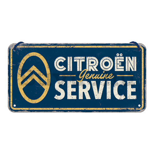 Fémtáblák: Citroën Genuine Service - 20x10 cm