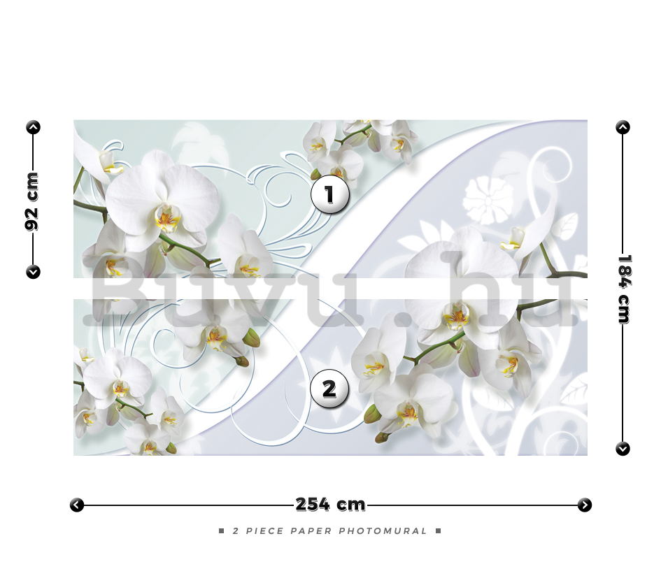 Fotótapéta: Fehér orchidea (minta) - 184x254 cm