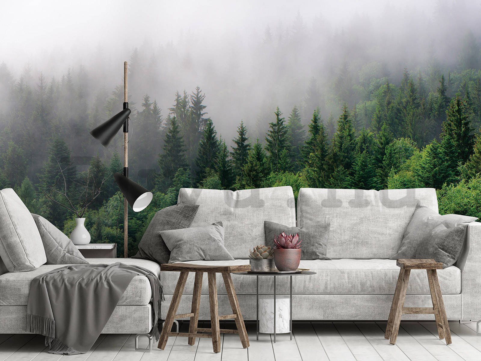 Vlies fotótapéta: Köd az erdő felett (2) - 416x254 cm