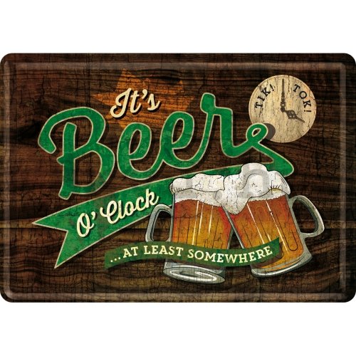 Fém képeslap - It's Beer O'clock