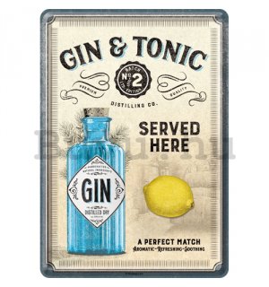 Fém képeslap - Gin & Tonic Served Here