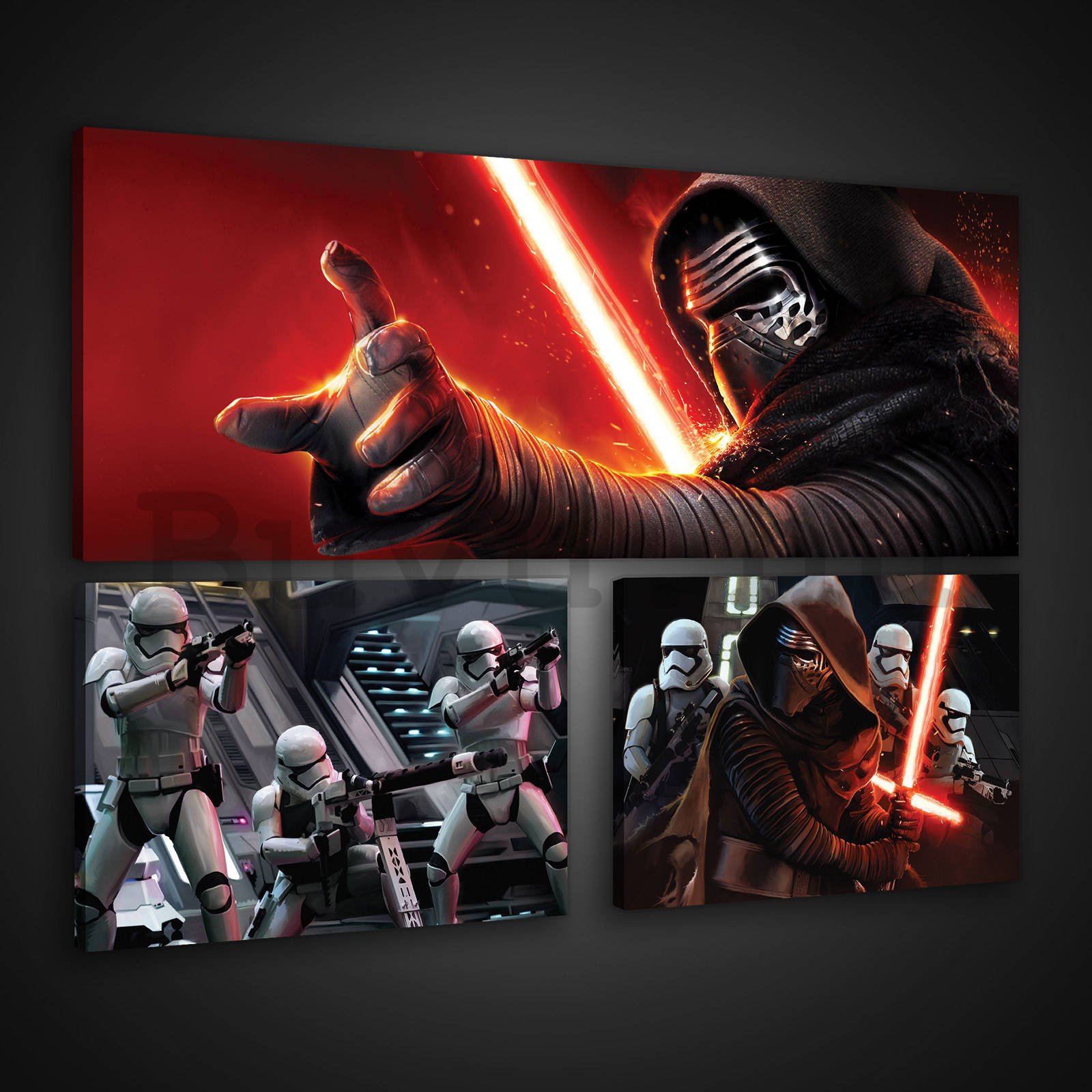 Vászonkép: Star Wars First Order (1) - készlet 1 db 80x30 cm és 2 db 37,5x24,8 cm