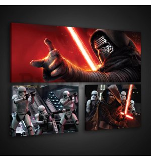 Vászonkép: Star Wars First Order (1) - készlet 1 db 80x30 cm és 2 db 37,5x24,8 cm