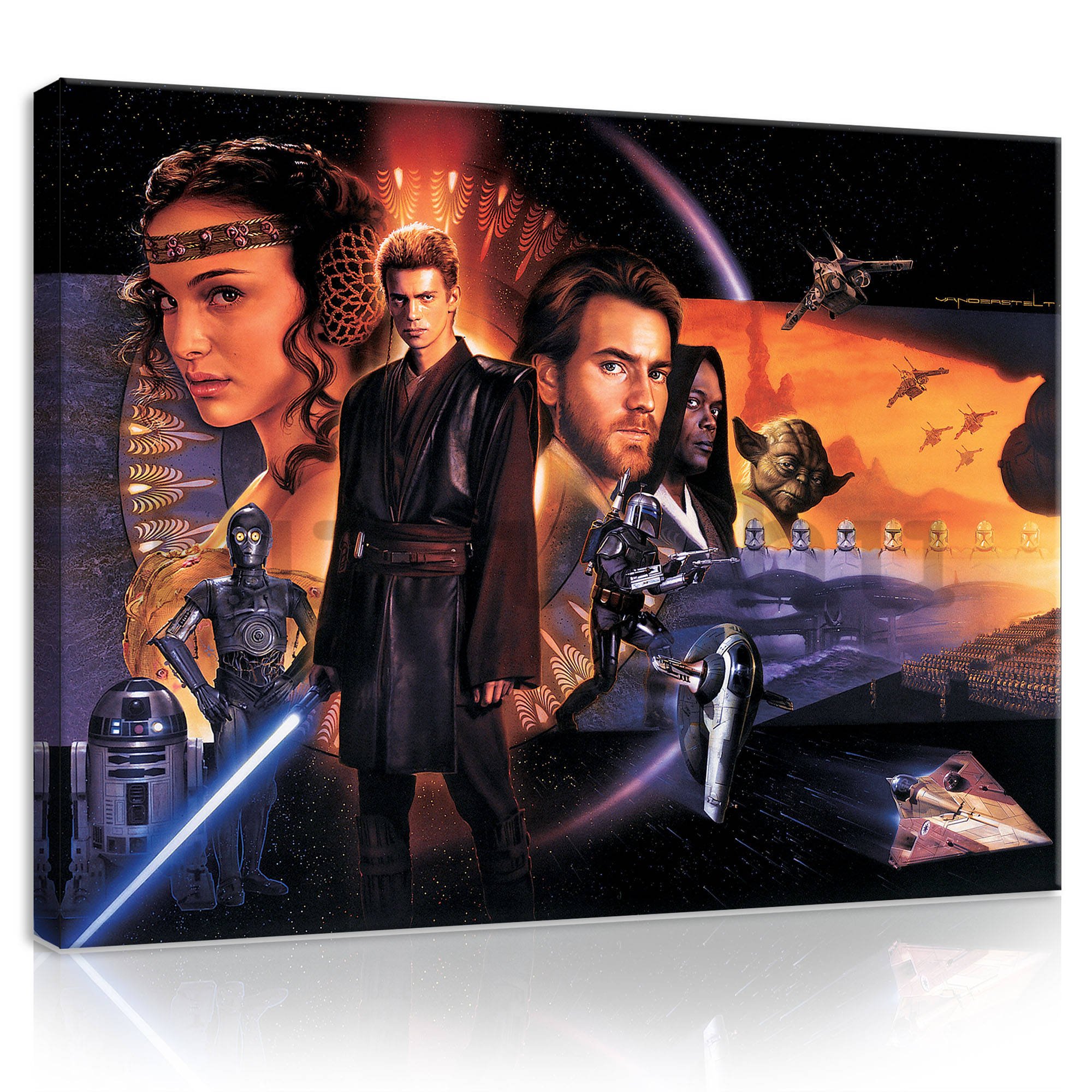 Vászonkép: Star Wars Attack of the Clones (Poster) - 100x75 cm