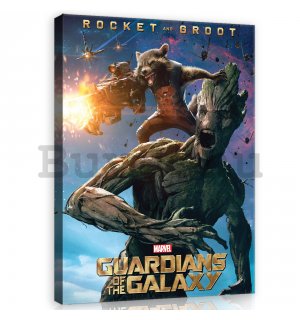 Vászonkép: Guardians of The Galaxy Rocket & Groot - 60x80 cm