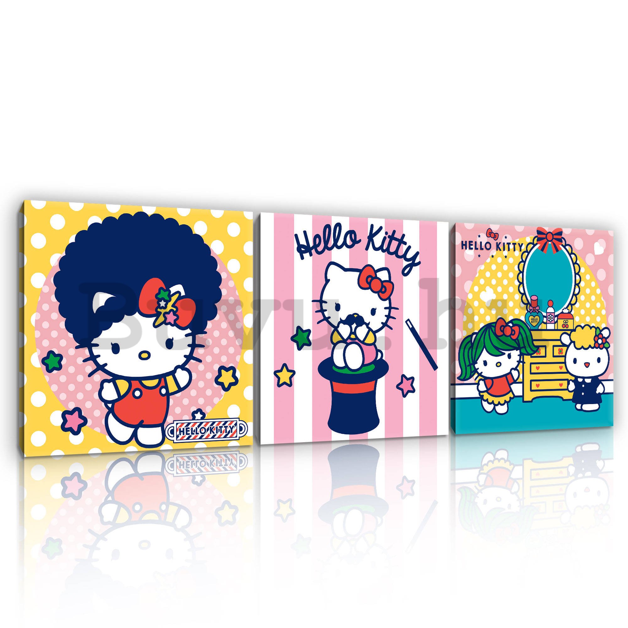 Vászonkép: Hello Kitty (1) - készlet 3db 25x25cm