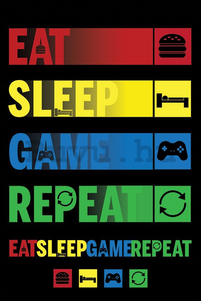 Plakát - Eat Sleep Game Repeat