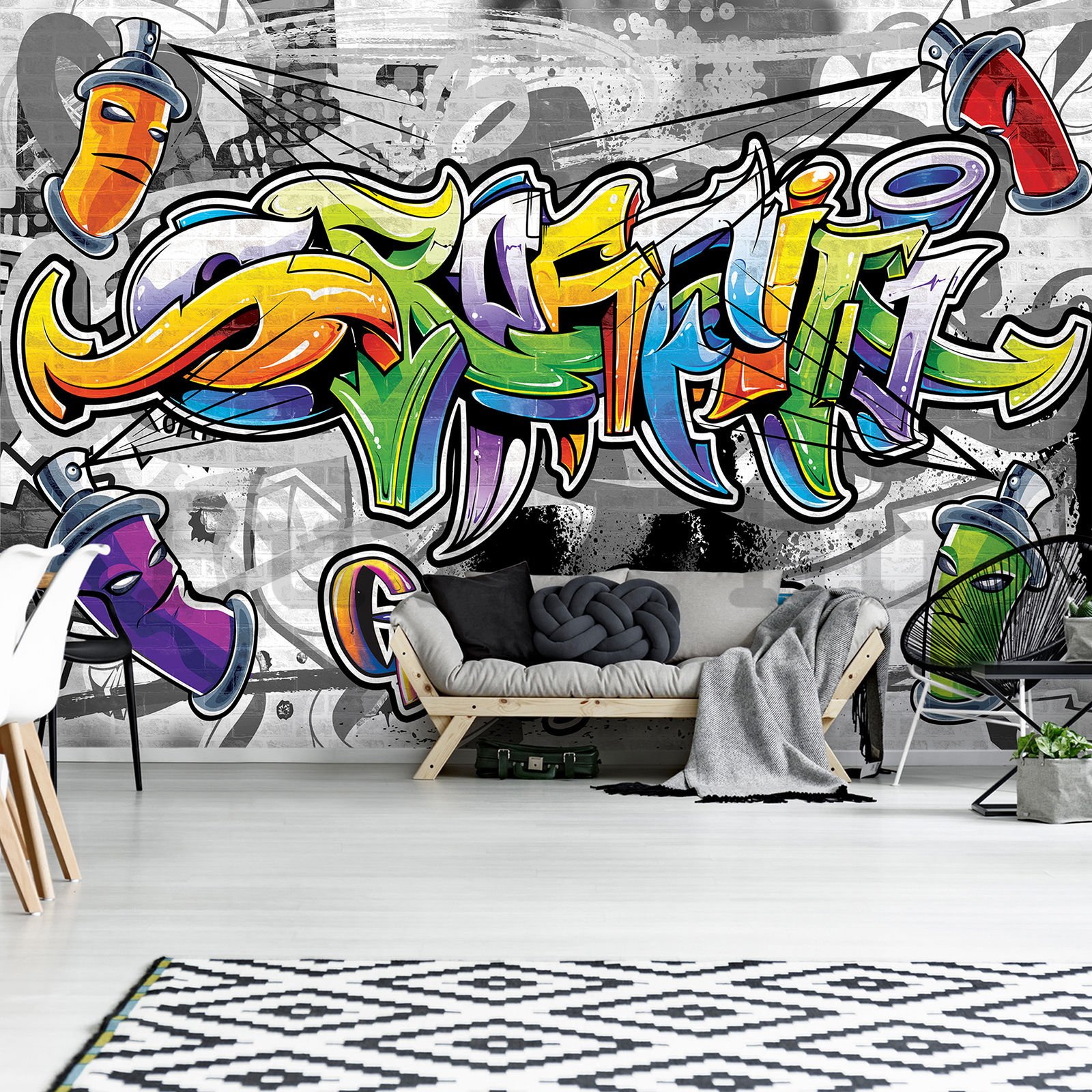Vlies fotótapéta: Színes graffiti - 254x184 cm