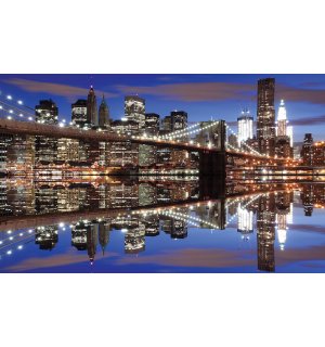 Vlies fotótapéta: Éjszakai Brooklyn Bridge (2) - 104x70,5 cm