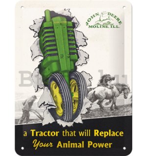Fémtáblák: John Deere Tractor & Animal Power - 15x20 cm