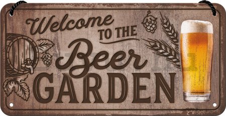 Fémtáblák: Beer Garden- 20x10 cm