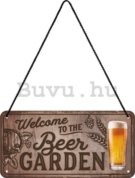 Fémtáblák: Beer Garden- 20x10 cm