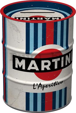 Fém hordó-persely: Martini