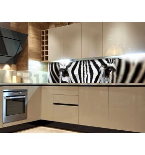 Öntapadós mosható fotófotótapéta konyhába - Zebra, 180x60 cm