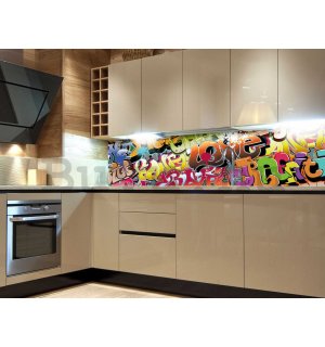 Öntapadós mosható fotótapéta konyhába - Falfirkálás, 180x60 cm