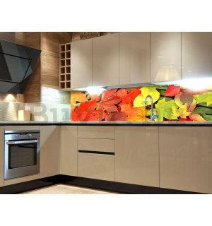 Öntapadós mosható fotótapéta konyhába - Őszi levelek, 180x60 cm