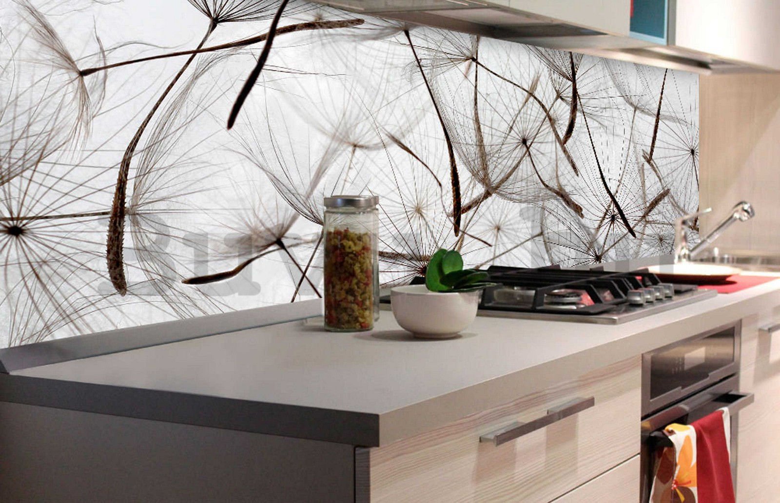 Öntapadós mosható fotótapéta konyhába - Repülő pitypang magvak, 180x60 cm