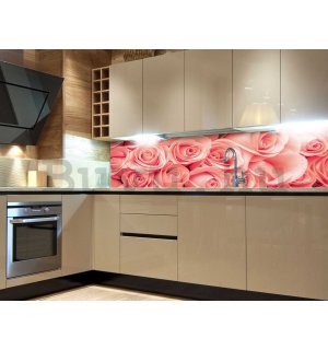 Öntapadós mosható tapéta konyhába - Rózsaszín rózsák, 180x60 cm