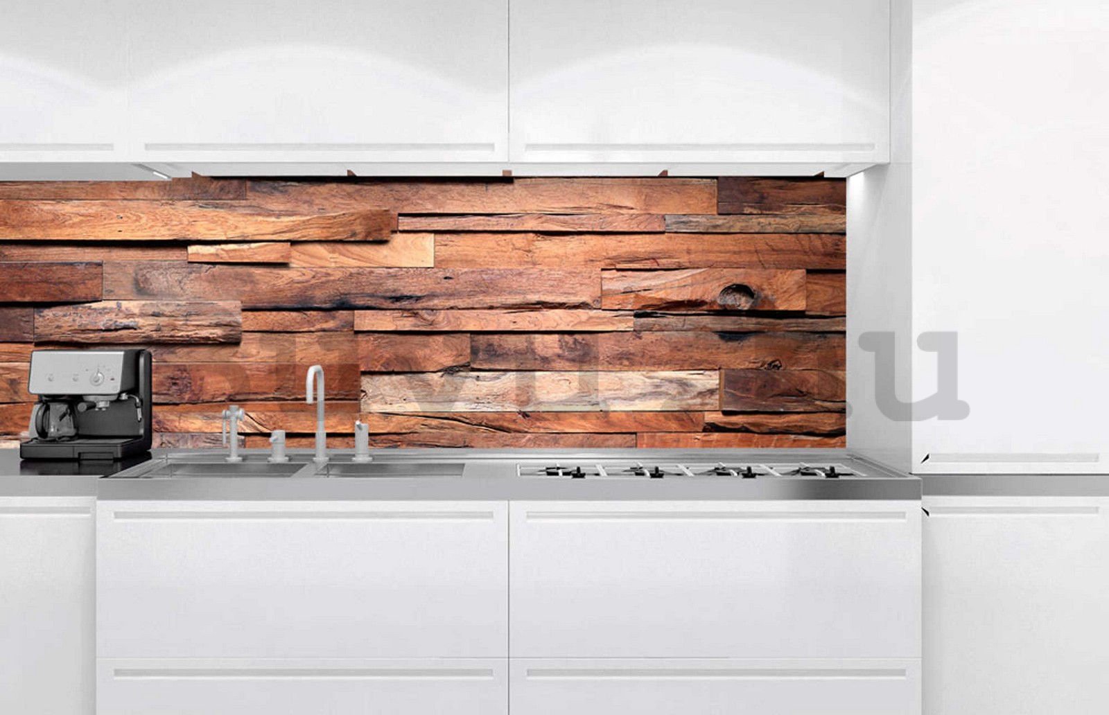 Öntapadós mosható tapéta konyhába - Fából készült fal, 180x60 cm