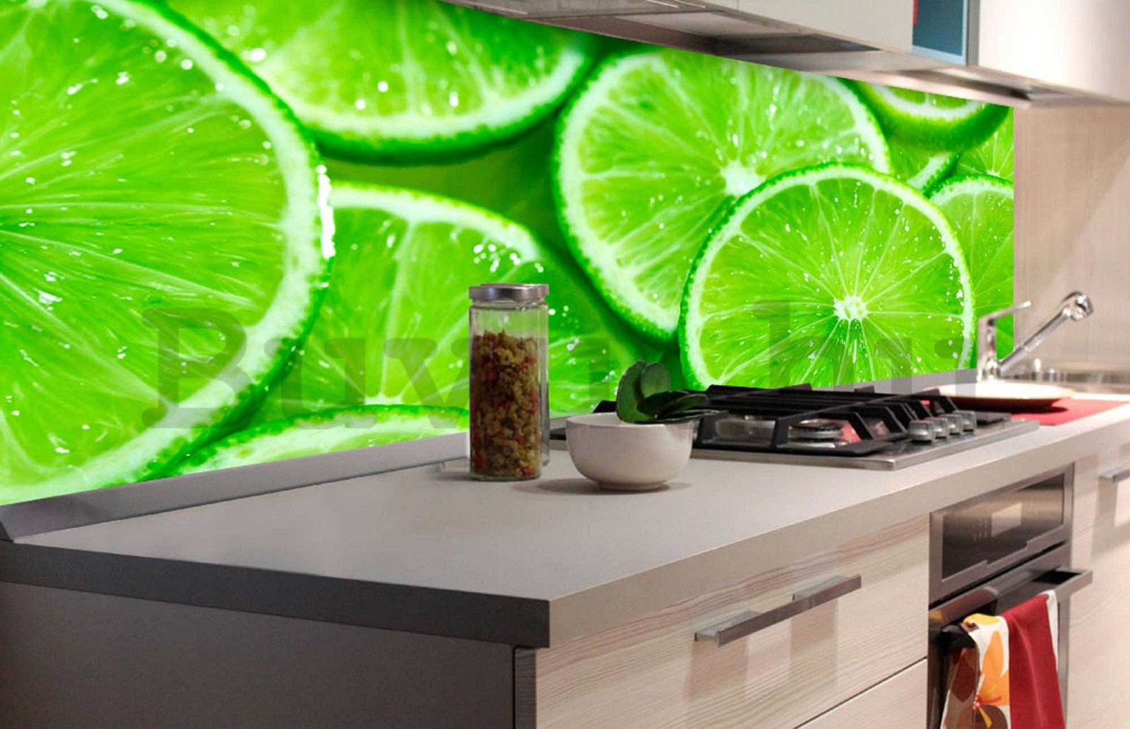 Öntapadós mosható tapéta konyhába - Limes, 180x60 cm