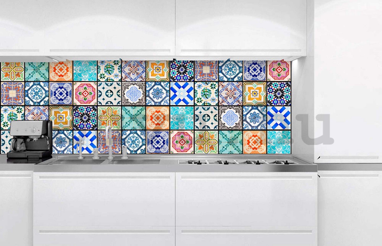 Öntapadós mosható tapéta konyhába - Csempe mintákkal, 180x60 cm