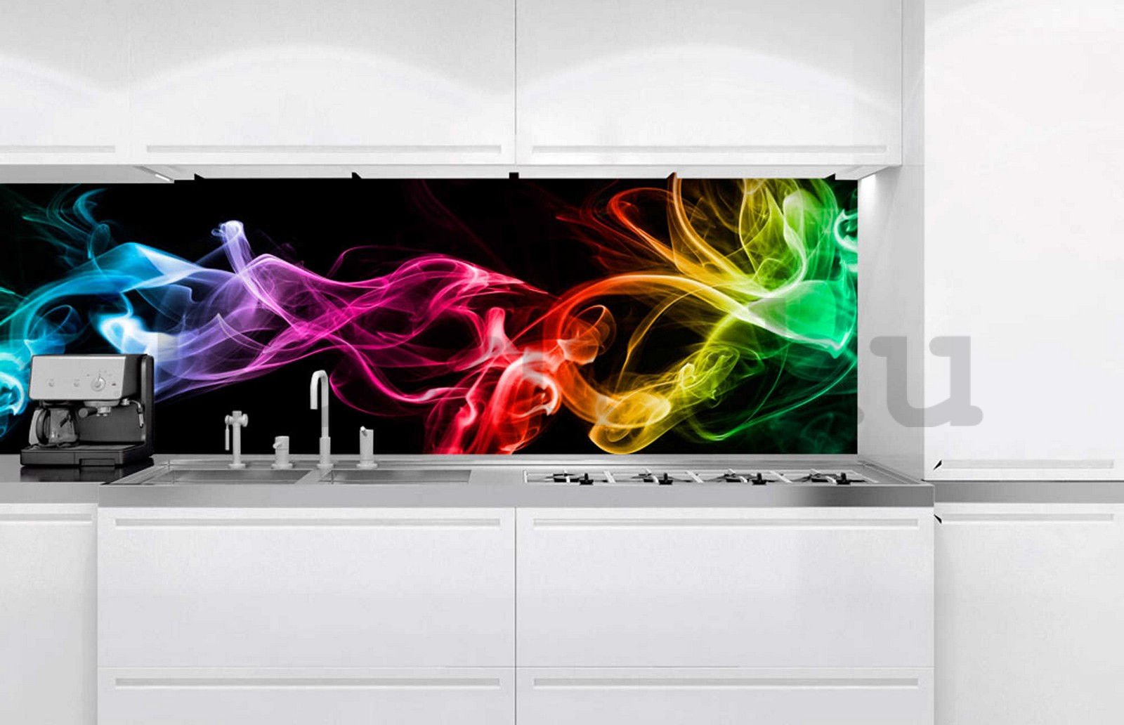 Öntapadós mosható tapéta konyhába - Színes füst (2), 180x60 cm