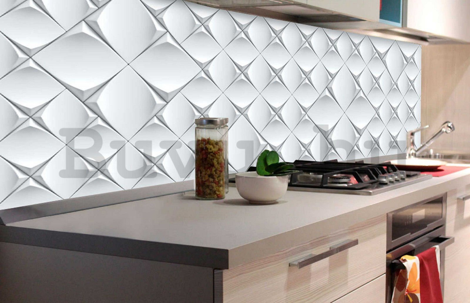 Öntapadós mosható tapéta konyhába - Csempézés 3D absztrakció (1), 180x60 cm