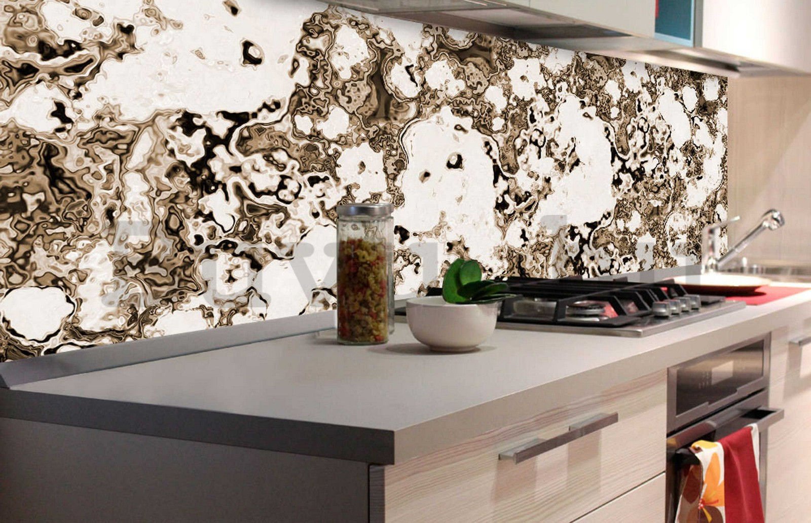 Öntapadós mosható tapéta konyhába - Kőburkolat, 180x60 cm