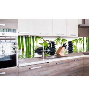 Öntapadós mosható fotótapéta konyhába - Zen Stones, 260x60 cm