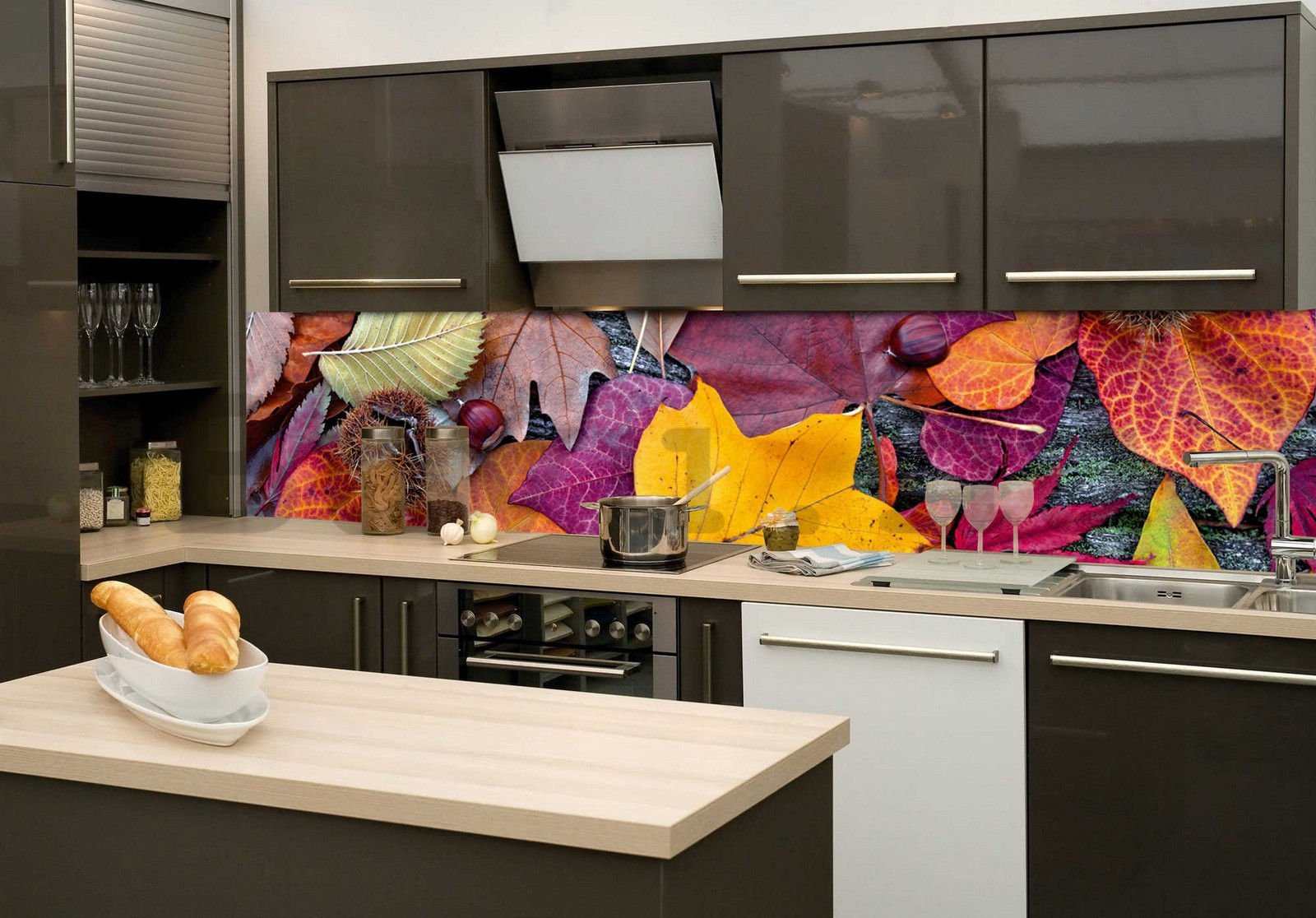 Öntapadós mosható fotótapéta konyhába - Ősz, 260x60 cm