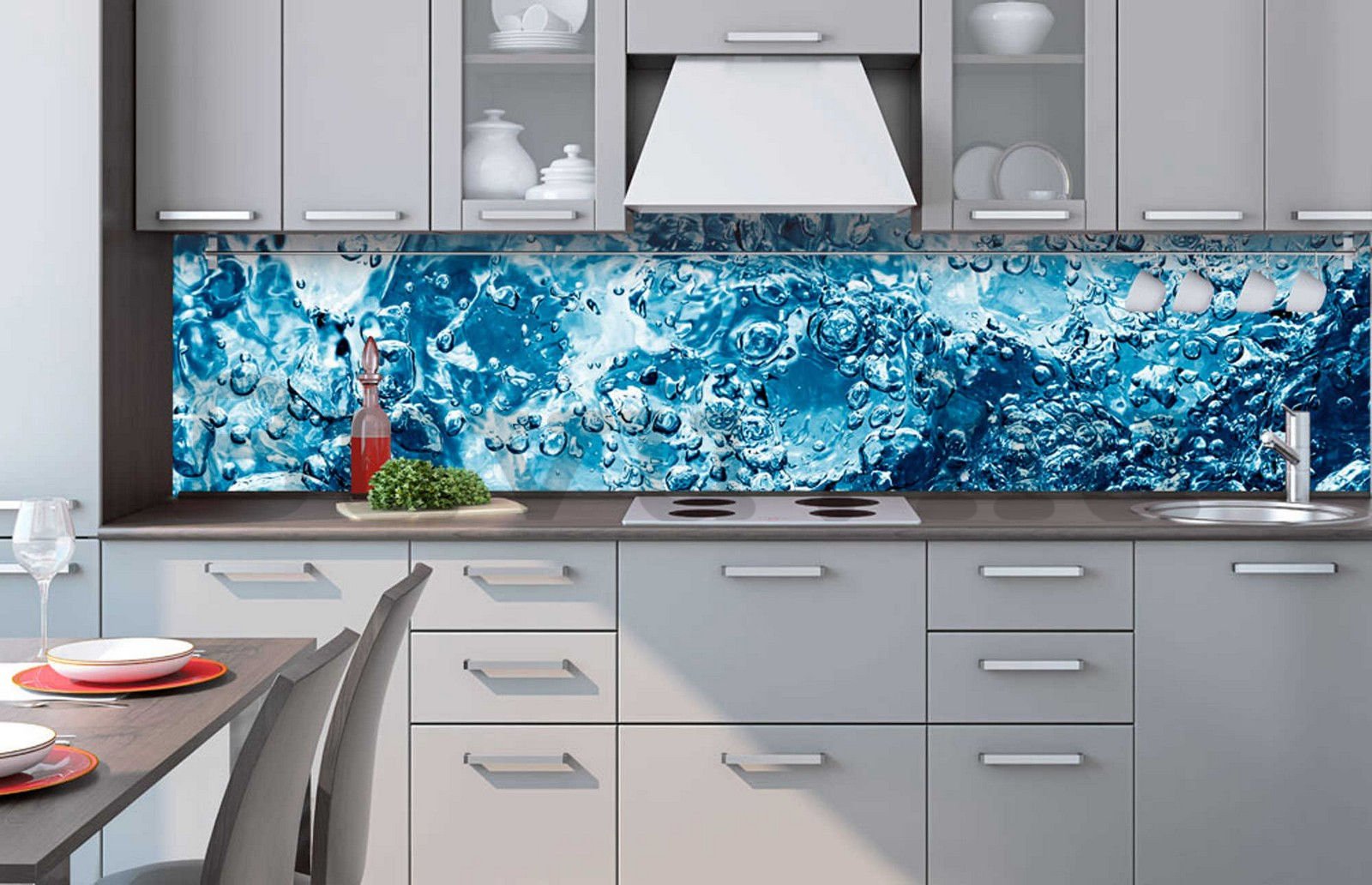 Öntapadós mosható tapéta konyhába - Szénsavas víz, 260x60 cm