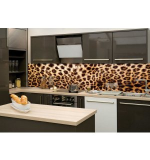Öntapadós mosható tapéta konyhába - Leopárd bőr, 260x60 cm