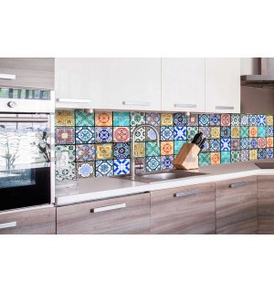 Öntapadós mosható tapéta konyhába - Csempe mintákkal, 260x60 cm