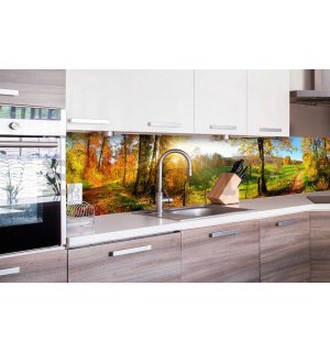 Öntapadós mosható tapéta konyhába - Erdei út, 260x60 cm