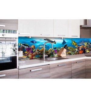 Öntapadós mosható tapéta konyhába - Tenger alatti élet, 260x60 cm