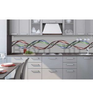 Öntapadós mosható tapéta konyhába - Fényes hullámok, 260x60 cm
