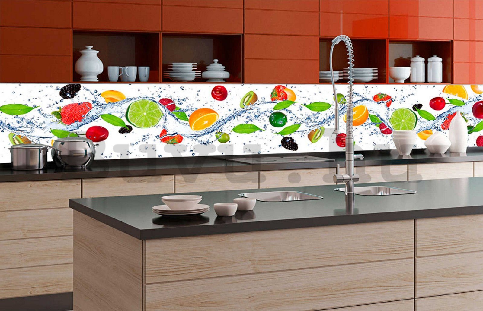 Öntapadós mosható fotófotótapéta konyhába - Citrusfélék, 350x60 cm