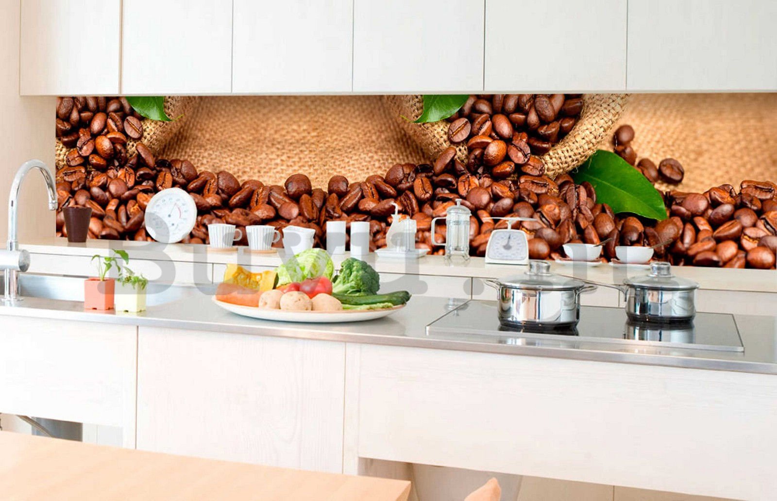 Öntapadós mosható fotófotótapéta konyhába - Kávé, 350x60 cm